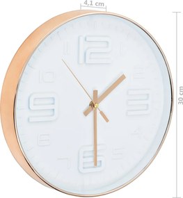 vidaXL Ρολόι Τοίχου Χάλκινο Χρώμα 30 εκ.