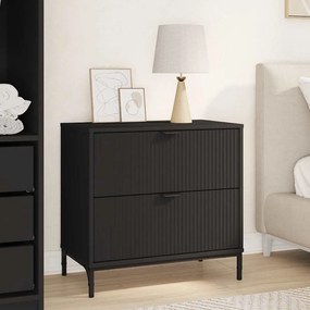 vidaXL Κομοδίνο με συρτάρι Μαύρο 63.5 x 36 x 61 εκ Επεξεργασμένο ξύλο