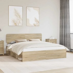 vidaXL Σκελετός Κρεβατιού Sonoma Δρυς 200 x 200 cm