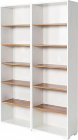 Βιβλιοθήκη Λευκό / Καρυδί DODREFO 120x30x2