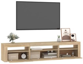 Έπιπλο Τηλεόρασης με LED Sonoma Δρυς 195x35x40 εκ. - Καφέ