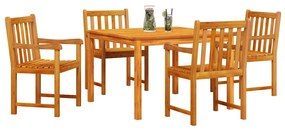 vidaXL Σέτ φαγητού για κήπο 5 pcs Καφέ Μασίφ ξύλο ακακίας