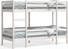 vidaXL Κουκέτα Λευκό 75x190 εκ. από Μασίφ Ξύλο Πεύκου