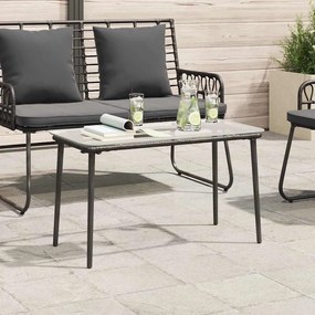 vidaXL Τραπέζι Κήπου Μαύρο 80 x 40 x 45 εκ. Πολυ ράταν