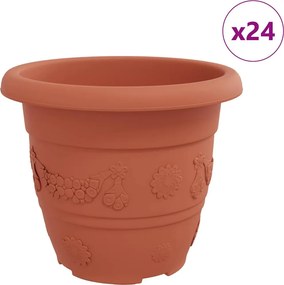 vidaXL Στρογγυλή Γλάστρα Λουλουδιών 24 pcs Κεραμιδί Ø 30 x 25 εκ