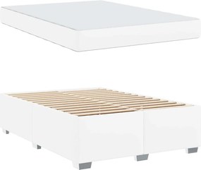 vidaXL Σκελετός Κρεβατιού με στρώμα Λευκό 160 x 200 cm ύφασμα