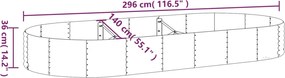 vidaXL Ζαρντινιέρα Γκρι 296x140x36 εκ. Γαλβανισμένος χάλυβας