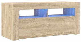 vidaXL Έπιπλο Τηλεόρασης με LED Sonoma Δρυς 90x35x40 εκ.