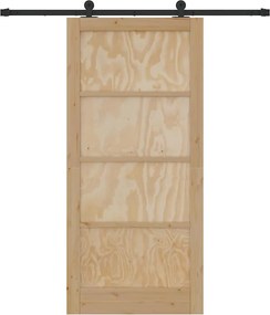 vidaXL Συρόμενη Πόρτα Φυσικό και Μαύρο 93 x 202 cm