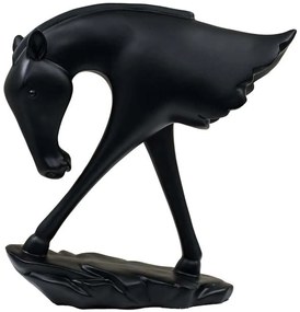 Διακοσμητική Φιγούρα Horse 374-225-486 20x6x21cm Black Πολυρεσίνη