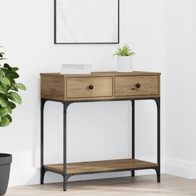 vidaXL Τραπέζι Κονσόλας Μασίφ Δρυς 75x34.5x75 εκ. Επεξεργασμένο Ξύλο
