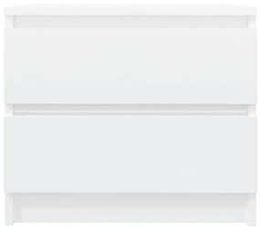 vidaXL Κομοδίνο Γυαλιστερό Λευκό 50 x 39 x 43,5 εκ. από Μοριοσανίδα