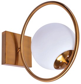 Φωτιστικό Τοίχου - Απλίκα SE 134-31A ATHEN WALL LAMP BRUSHED BRASS Γ3 - Γυαλί - 77-3531