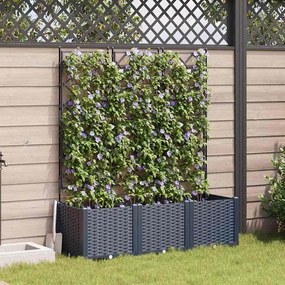 vidaXL Γλάστρα Κήπου με Πλέγμα 3 τμχ Γκρι 120x40x143 εκ