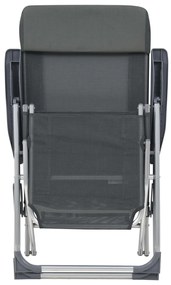 vidaXL Καρέκλες Κάμπινγκ Πτυσσόμενες με Υποπόδια 2 τεμ. Γκρι Textilene