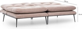 Τριθέσιος Καναπές Κρεβάτι Μινκ RANAS 95x180x95