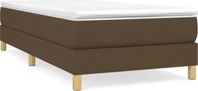 vidaXL Κρεβάτι Boxspring με Στρώμα Σκούρο Καφέ 80x200 εκ. Υφασμάτινο
