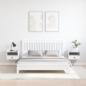 vidaXL Κομοδίνα 2 pcs Λευκό 38 x 36 x 29.5 εκ Συμπαγές ξύλο πεύκου