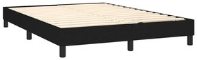 vidaXL Κρεβάτι Boxspring με Στρώμα Μαύρο 140x200 εκ. Υφασμάτινο