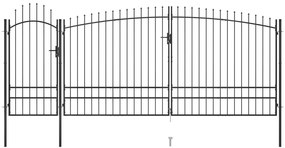 vidaXL Καγκελόπορτα με Λόγχες Μαύρη 5 x 2,45 μ.