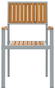 vidaXL Καρέκλα Κήπου 2 pcs Καφέ 56 x 57 x 87εκ. Μασίφ ξύλο ακακίας