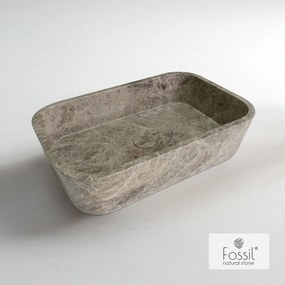 Fossil Gaia Emperador Pale Επιτραπέζιος Μαρμάρινος Νιπτήρας 60x38εκ