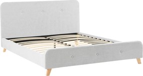 Κρεβάτι διπλό Restel pakoworld ύφασμα γκρι 160x200εκ