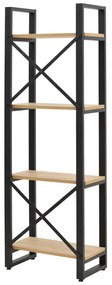Βιβλιοθήκη Crimson pakoworld σε oak-μαύρη απόχρωση 50x22x150εκ (1 τεμάχια)