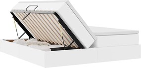 vidaXL Κρεβάτι με αποθηκευτικό χώρο και στρώμα Λευκό 180 x 200 cm