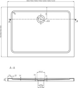 Mexen Flat ορθογώνιος ντους slim 100 x 90 cm, λευκό, σιφόν χρώμιο - 40109010