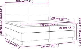 vidaXL Κρεβάτι Boxspring με Στρώμα Κρεμ 200x200 εκ. Συνθετικό Δέρμα