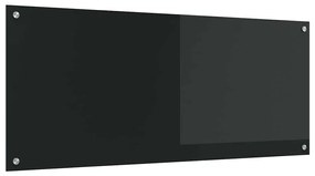 vidaXL Πλακάκι Κουζίνας Μαύρο 120x50x0.6 εκ Γυαλί Ανθρακωμένο
