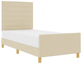 vidaXL Κρεβάτι  Κρεμ 100x200 cm Υφασμάτινο