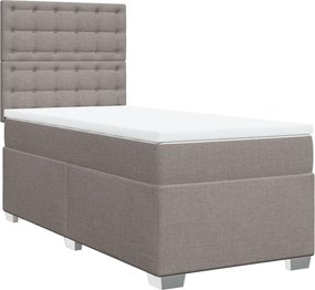 vidaXL Κρεβάτι Boxspring με Στρώμα Taupe 80x200 εκ. Υφασμάτινο