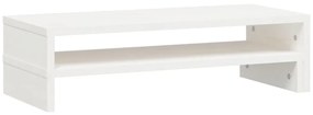 vidaXL Βάση Οθόνης Λευκή (52-101)x22x14 εκ. από Μασίφ Ξύλο Πεύκου
