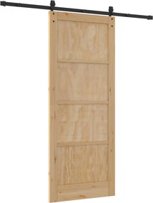 vidaXL Συρόμενη Πόρτα ORKDAL Φυσικό και Μαύρο 86 x 211 cm