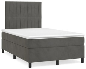 ΚΡΕΒΑΤΙ BOXSPRING ΜΕ ΣΤΡΩΜΑ ΣΚΟΥΡΟ ΓΚΡΙ 120X190 ΕΚ. ΒΕΛΟΥΔΙΝΟ 3270008