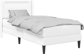 vidaXL Σκελετός κρεβατιού με στρώμα Λευκό 90 x 190 cm Τεχνητό Δέρμα