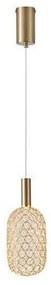 Κρεμαστό Φωτιστικό Οροφής LED 6,3W Οβάλ Arte Illumina Perforato Eurolamp-144-15067-Χρυσό 144-15067