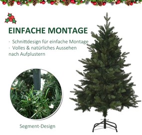 HOMCOM Χριστουγεννιάτικο δέντρο, τεχνητή ελάτη, 1,2 m, με βάση, Ø85 cm x 120 cm, πράσινο