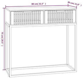 vidaXL Τραπέζι Κονσόλα Λευκό 80x30x75 εκ. Επεξεργασμένο Ξύλο / Σίδερο