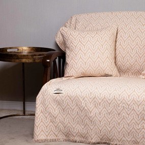 Ριχτάρι Tymfi Beige-Ecru Aslanis Home Τριθέσιο 180x300cm Cotton,Polycotton