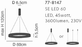 SE LED 60 AMAYA PENDANT GOLD MAT Ε5