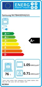 Φούρνος Samsung NV7B4430YAS/U1 76 L