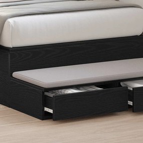 vidaXL Συρτάρια κρεβατιού με συρτάρι Μαύρη δρυς 90 x 36.5 x 16.5 εκ