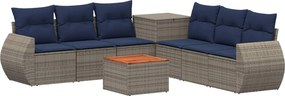 VidaXL Σετ Καναπέ 8 τμχ. Γκρι και Navy Blue 55 x 55 x 37 εκ
