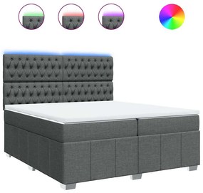 ΚΡΕΒΑΤΙ BOXSPRING ΜΕ ΣΤΡΩΜΑ ΣΚΟΥΡΟ ΓΚΡΙ 200X200 ΕΚ. ΥΦΑΣΜΑΤΙΝΟ 3294083