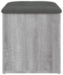 Παγκάκι Αποθήκευσης Γκρι Sonoma 42x42x45 εκ. Επεξεργασμένο Ξύλο - Γκρι