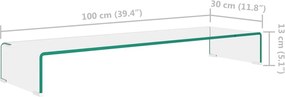 vidaXL Βάση Τηλεόρασης/Οθόνης Διάφανη 100 x 30 x 13 εκ. Γυάλινη