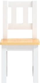 vidaXL Παιδικό Σετ Τραπέζι με Καρέκλες 3 τεμ. Λευκό και Μπεζ MDF